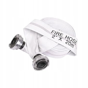 Ranger byggslang 2 tum C-Storz 20 m brandslang industrislang, vit, polyester, aluminium, 52 mm, 8 bar, inkl. C-Storz-koppling 52 mm
