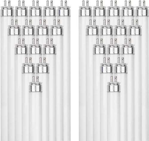 Diodesy- 3-Foot T5 Linear Fluorescent Light Bulb 21W 1900 Lumens 3000K Soft White G5 Miniature Bi Pin Base ROHS Compliant Pack of 40- Replacement Tube Lamp for Under The Counter Under Cabinet RV