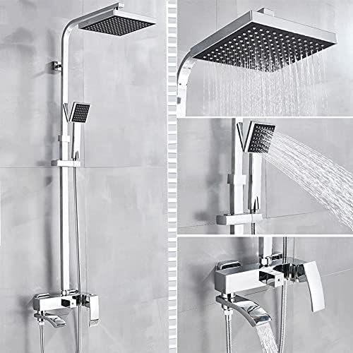 SANTPOP Badarmatur Chrom Regendusche Badarmatur Wandmontage Badewanne Dusche Mischbatterie Regendusche Wasserhahn Duschset Mixer