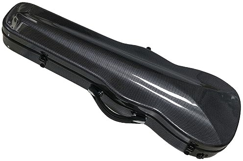 4/4 nouvel étui for violon, étui for violon de Style gourde en Fiber de carbone synthétique étui for violon pleine grandeur léger et fort avec hygromètre(Color:Black2)