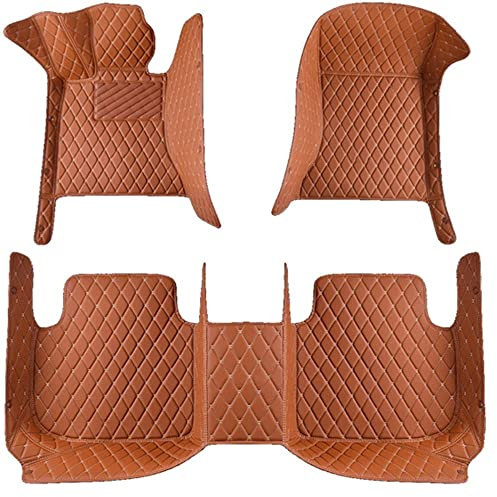 Auto Fußmatten für Peugeot 3008 2009-2013 LHD, Leder Auto Fussmatten Set, Anpassen Automatte wasserdichte rutschfeste Fussmatten Allwetter-Matten Auto Bodenmatte,F Brown