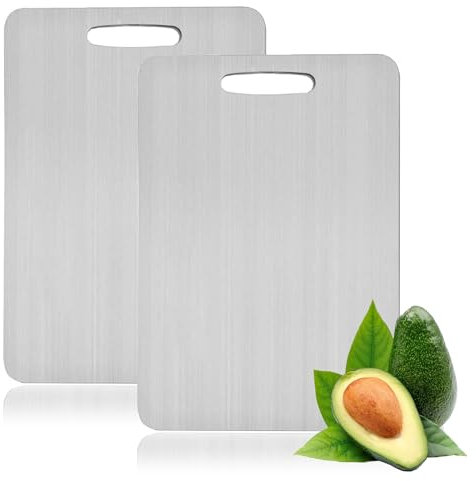 Titan Schneidebrett Set, Titanium Cutting Board, Schneidebrett Titan, Schneidebrett Aus Titan, Das 100%-Titan-Schneidebrett (2 pcs-40 * 30 cm)