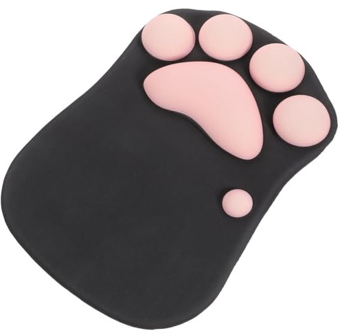 Lurrose Cat Paw Mouse Pad with Wrist Support Silicone Mousemat with Wrist Rest Smooth Tracking Computer Mouse Pad for Gaming Office Home Desk 10.63 X 7.87 X 0.79 in