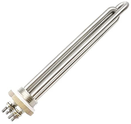 DHVIJA 12 Volt Heating Element 300W/400W/600W DN25 Water Heating Element Stainless Steel Immersion Solar Heater Pipe joyous(Heater,12v 600w)