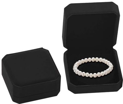 SUPRROW 2 st armbandslåda, sammet armring box armband box presentask, svart armring lådor för smycken gåvor