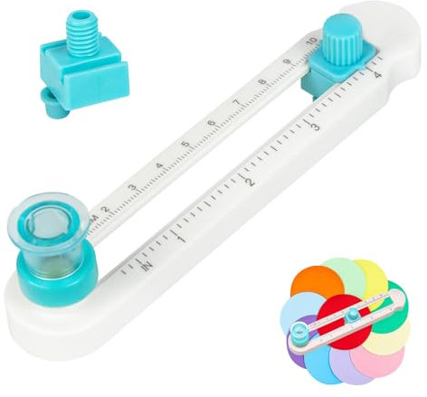 Schneidebrett Papier Stanzer Kreis Kreisschneider Papier,360° Drehbar Kreisschneider Geeignet zum Schneiden von Rundem Papier mit Einem Durchmesser von 2 bis 20 CM,1 Kreisschneider und 1 Ersatzkopf