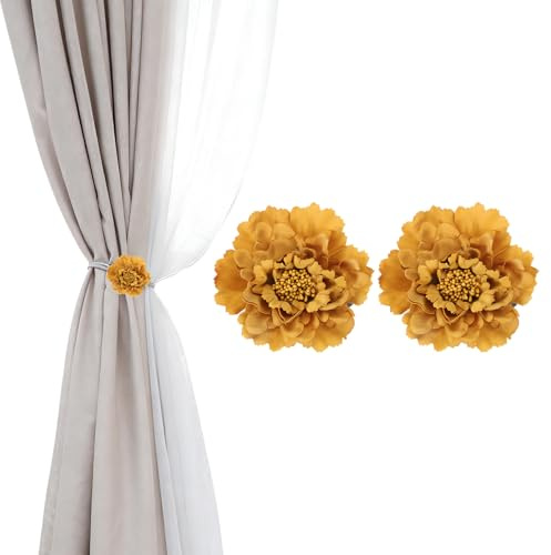PATIKIL Fermacurtain Fiori, 2 Pezzi Fermacurtain Fiorati Artificiali, Fermacurtain Moderni, Fermacurtain Decorativi per Finestre per Casa, Camera, Ufficio, caffè