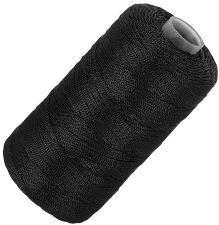 sourcing map Nylon String Cord 2.5mm x 218 Yards Macrame Rope Braided Thread Twine String Smooth Beading Cord for Jewelry Making Supplies, DIY Craft, Black