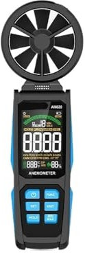 TIEOAXFT Anemometro Digitale AM620 Anemometro Tascabile Intelligente Scala della velocità del Vento dell'Aria Misura accuratamente la Temperatura del Vento