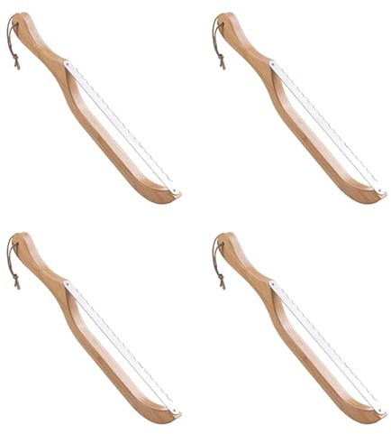 Remingtape 4X Couteau à Pain en Bois Couteau Dentelé de 15,8 Pouces avec Manche en Bois Trancheuse à Pain pour Coupe-Pain au Levain Fait Maison