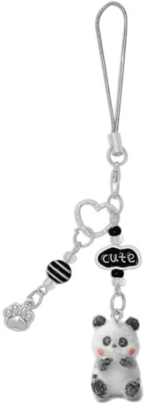 Nalefow Niedlicher Handy-Charm, flauschige Katze, ästhetischer Y2K-Handyanhänger, Anhänger für Tasche, Kamera, Dekoration, niedlicher Bär