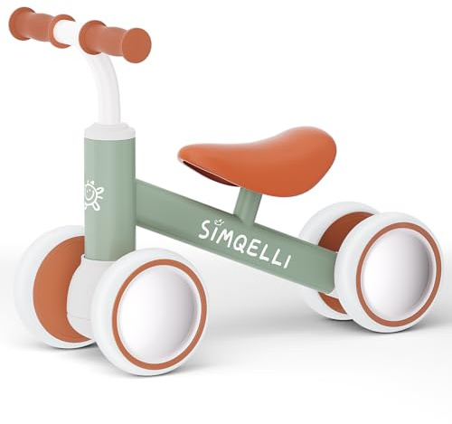 SIMQELLI Draisienne Bebe 1 an, Jouet Enfant pour 10-24 Mois, 4 Roues Vélo sans Pédales pour Enfant Vélo d'équilibre pour Garçons et Filles, Premier Cadeau Anniversaire Noel (Vert)