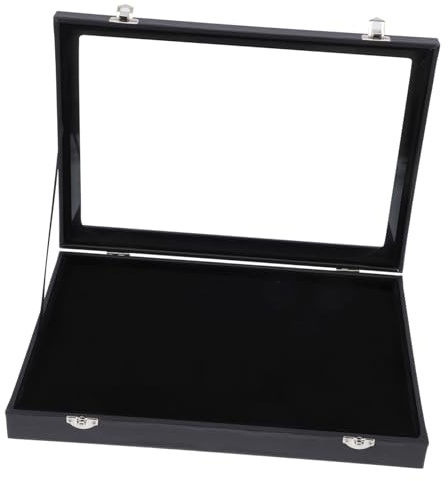 VALICLUD Medaillenvitrine Holz Schwarz Badge Anzeigecontainer für Sammlung Desktop Ornament für Abzeichen und Broschen