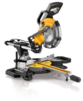 FEMI JOB LINE FM-TR1021DB - Troncatrice Telescopica 1700W - Disco 210mm - Puntatore Laser - Compatta e Portatile 10.3Kg - Tavolo Girevole di Precisione - Grande Capacità di Taglio Legno e Alluminio