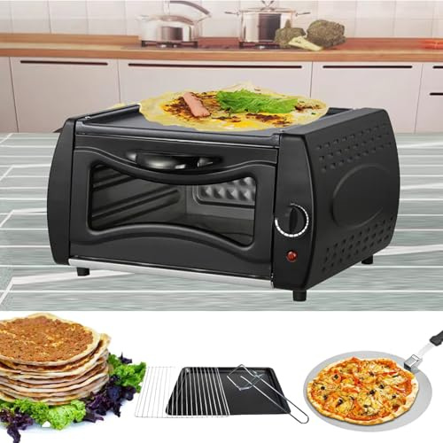 Four à pizza électrique intérieur, 15 L avec contrôle de la température réglable de 50 à 400 ℃, comprend un collier de serrage à disque et une pelle à pizza