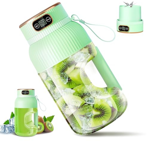 【Amélioré】Presse-agrumes électrique Rechargeable Fine Life Pro, Nouveau Grand Presse-agrumes électrique de 1,2 L Pour légumes et Fruits, (cyan)
