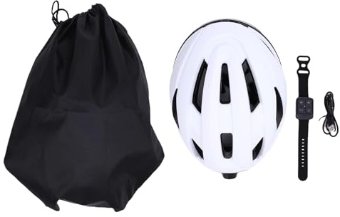 XUMIUZIY Casque de Vélo avec Caméra Bluetooth pour Hommes Femmes, Enregistreur Vidéo 1080p HD, Objectif 170 °, Casque de Cyclisme Intelligent WiFi avec Lumière Arrière, Lecteur de Musique, (White)