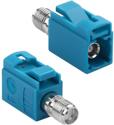 QIANRENON FAKRA Z Buchse auf SMA Buchse Adapter Koaxialer HF Anschluss Konverter Wasserblau FAKRA Z Jack auf SMA Jack Auto Antennen Adapter 0–4 GHz 50Ω, für 4G/5G Modem Fahrzeug GPS SDARS