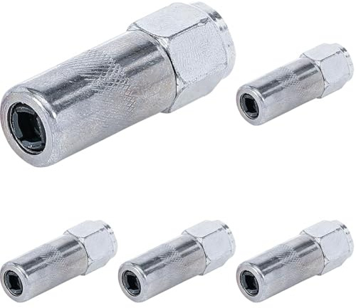 BGS 3143 | Mundstück für Fettpresse | Schmiermittelaufsatz | Hand Fettpresse, Fettpressenrohr Adapter | Schmierpresse Anschluss Nippel (Packung mit 5)