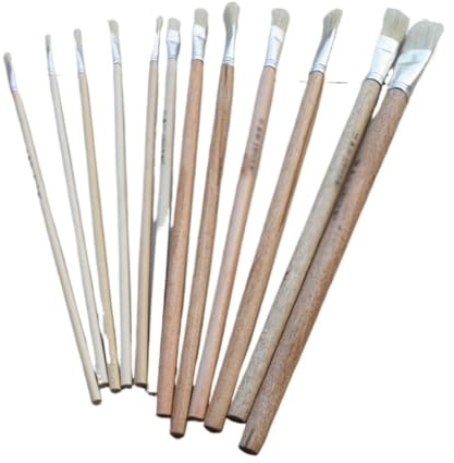 XBTGS Juego de pinceles de pintura al óleo de poste blanco, línea de 1 a 12 líneas, juego de pinceles al óleo, color de registro como se muestra, color de registro como se muestra