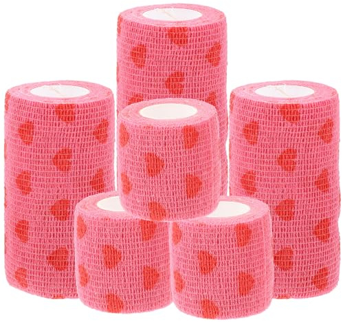iplusmile 6 Rolls Self-Adhesive Athletic Tape Elastic Sports Wraps Breathable Medium Size 5cm 7.5cm for Muscle Support and Injury Bandaging