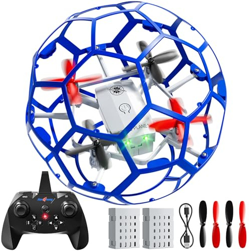 Aviones radiocontrolados para niños de 8 a 12 años, juguete volador RC helicóptero bola de 2,4 GHz con luces, giros de 360°, avión RC, juguete de avión al aire libre para niños y niñas de 8 a 16 años