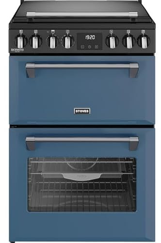 Stoves 60cm wide Double Oven Richmond DX MRA 60Ei RTY Mini Range Electric Cooker with Induction Hob - Twilight Blue - A/A Rated