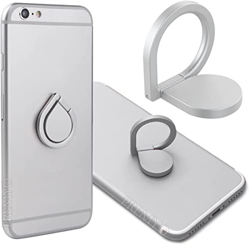 PREMYO Anneau pour Téléphone Universel Support Doigt Portable - Maniement Confortable Rotation 360° Argent