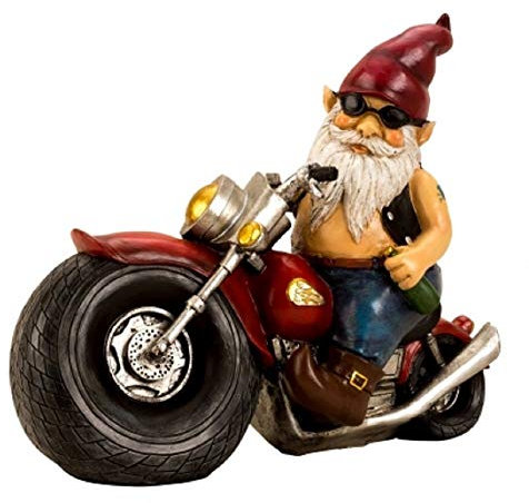IKO Gartenzwerg Motorrad Zwerge für den Garten, Dekoration für die Terasse, Deko für den Balkon (Riesenzwerg)