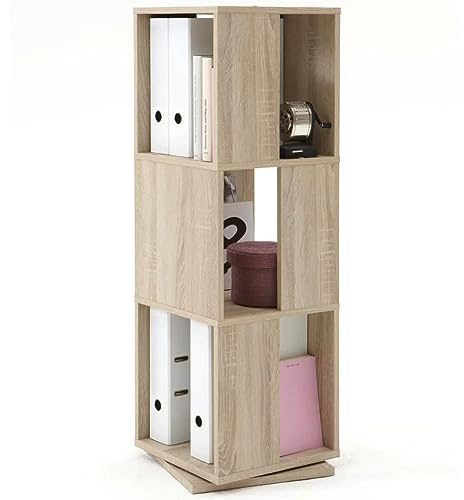 FMD Möbel, 291-001E Tower drehbares Regal, melaminharz beschichtete spanplatte, eiche nachbildung, maße 34.0 x 108.0 x 34.0 cm (BHT)