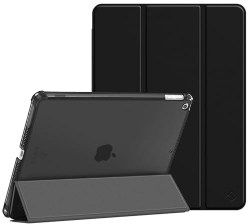 Fintie Hülle für iPad 9./8./7. Generation 10.2 Zoll (Modell 2021/2020/2019) | ultradünne leichte Schutzhülle mit Stifthalter, transparenter Rückseite Case Cover, Auto Schlaf/Wach Funktion, Schwarz