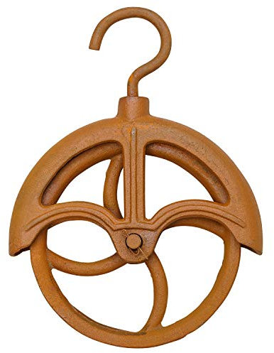aubaho Flaschenzug Umlenkrolle Riemenscheibe Eisen Rost Werkzeug Antik-Stil 29cm