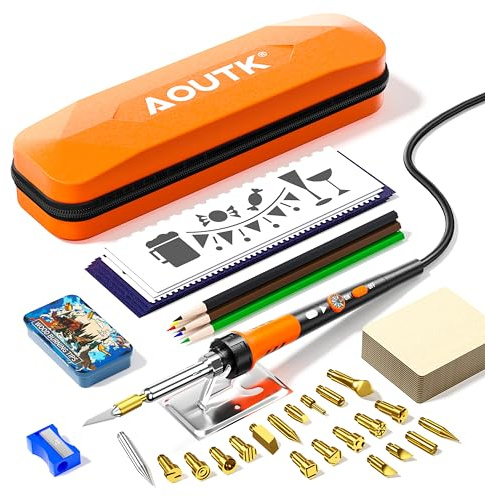 Wood Burning Kit,72 pcs Wood Burning Tool with Adjustable Temperature 200~450°C, Wood Burner Tools Set with Pyrography Pen for Embossing Carving DIY Adults Crafts Beginners