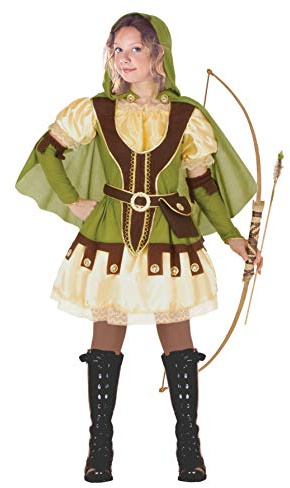Ciao- Robin Lady Disfraz niña, Color verde, blanco, 7-9 años (26327.7-9)
