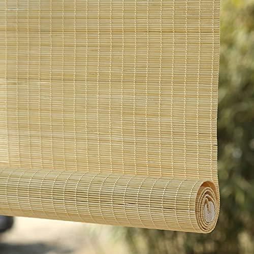 kefu01 Tenda a Rullo in bambù per Esterni,Avvolgibile Bamboo per Balcone di Casa,Tenda di bambù da Giardinotapparella a Carrucola in Bamboo,Larghezza 50-160cm,con Sollevatore (W150xH300cm/59 x118)