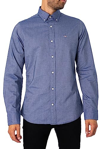 GANT Slim Oxford-skjorta för män, klassisk skjorta, persisk blå, standard, persisk blå, 3XL