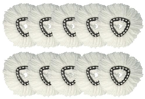 vhbw 10x Wischbezug Ersatz für Vileda 152623 für Wischmopp - Ersatzkopf, Mikrofaser Weiß