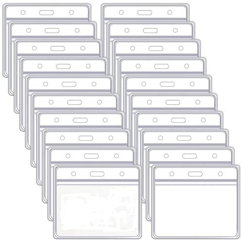 25 Stück Ausweishülle, Kartenhüllen Transparent Kartenhalter Wasserdicht Ausweishalter Horizontal Hülle Namensschilder Schutzhülle für Ausweise Karten Schule Büro