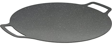 Non-Stick Grill Pan,12-Inch Round BBQ Griddle, Korean Grill Pan, Portable Barbecue Frying Plate with Dual Handle for Gas Stove, Electric Cooktop, Indoor or Outdoor Cooking
