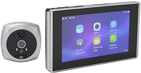 Bewinner 4,5-Zoll-Digital Türspion, 1080P 2MP 160° Gucklochkamera, IR-Nachtsicht, Bewegungserkennung mit Glockenspiel, Türklingel Sicherheits Türspion für den Haussafe