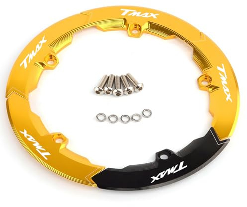 Accesorios de motocicleta para TMAX 530 TMAX530 SX DX 2017 2018 2019 TMAX560 TECH MAX TMAX 560 2020 2021 2022 2023 2024 2025 cubierta de polea protectora de correa de aluminio CNC (Dorado)