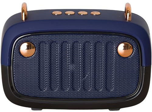 Vendoza BS-32D Tragbarer Bluetooth-Lautsprecher - Blauer Retro-Funk-Lautsprecher für Zuhause, Reisen, Outdoor (Blau)