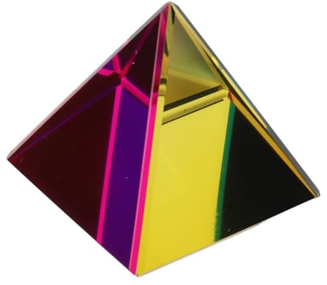 OwnMy Crystal Prism Pyramid, Glas-Briefbeschwerer Zur Dekoration und Inspiration mit Geschenkbox, 60 Mm (50MM)