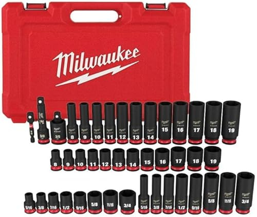 DINGYUYU Fits Milwaukee 49-66-7009 SHOCKWAVE 3/8 Impact Duty SAE/Metric Socket Set - 43 PC