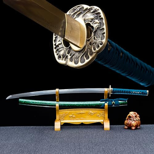 103cm Handarbeit Echtes Katana,Bokken mit Scheide,Musterstahl Japanisches Samurai-Schwert,Handgefertigtes Metallschwert für Cosplay,Display-Dekor,Sammeln,Kendo,Iaido