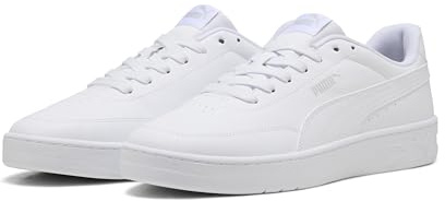 PUMA Unisex Court Classic CleanSneaker, Puma vit och ljusgrå, 42.5 EU
