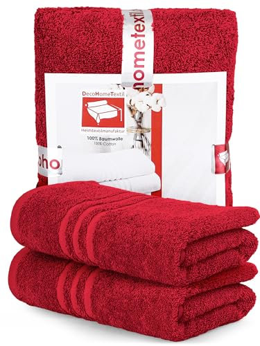 DecoHomeTextil - Set di 2 asciugamani 50 x 100 cm, in 100% cotone, di alta qualità, morbido e assorbente
