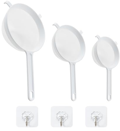 3-Piece Filter Sieve, 3-Piece Hook, Soy Milk Filter, Tea Filter, Sesame Strainer, Fine Mesh Strainer, Juice Filter, Kitchen Accessories