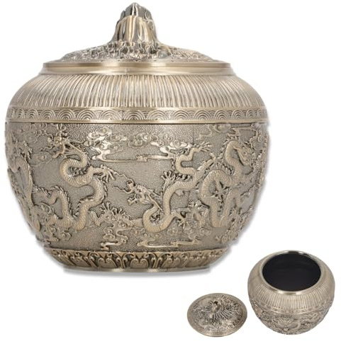 Boîte à Thé En étain, Boîtes De Stockage De Thé En Vrac, Bocaux De Stockage De Thé De Style Chinois Vintage, Boîtes De Café, Récipient De Stockage De Nourriture Pour Café, Bonbons, Herbes(Bronze)