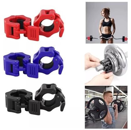 BURAKH Spinlock Collars Pair Barbell Dumbbell Clips Bar Locks Weight Clamps 25mm 50mm | Standard Weight Lifting Dumbbell Barbell Bar Quick Release Lock (Blue, Diameter: 25mm)